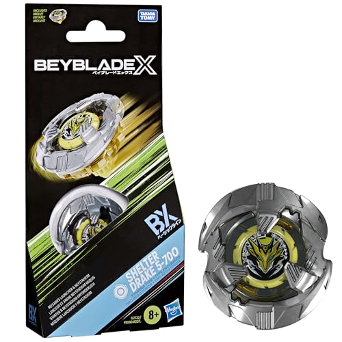 Hasbro Beyblade X Shelter Drake 5-70O Booster Pack, Set mit Takara Tomy Ausdauer-Typ Kreisel, Kampfkreisel Spiel, Spielzeug, ab 8 Jahren