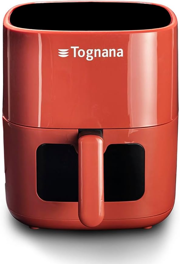 Tognana Iridea, friggitrice ad aria 5,5 L con contenitore e griglia antiaderente e display digitale, rosso mela Tognana Iridea, friggitrice ad aria 5,5 L con contenitore e griglia antiaderente e display digitale, rosso mela