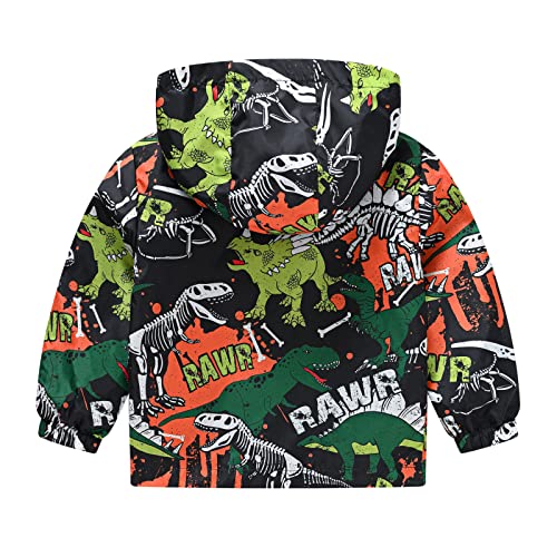 Toddler Boys Girls Jackets Windbreaker Kids Graphic Print Zip Up Hooded Jacket Baby Long Sleeve Outerwear Windproof Coat2