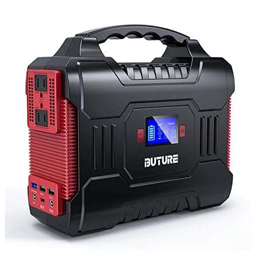 300W Portable Power Station (350W Peak), BUTURE 266Wh Solar Outdoor Generator, 72000mAh 60W PD Power Bank with Dual 110V Pure Sine Wave AC Outlets 12V/10A DC Out, CPAP Battery Power Supply for Camping