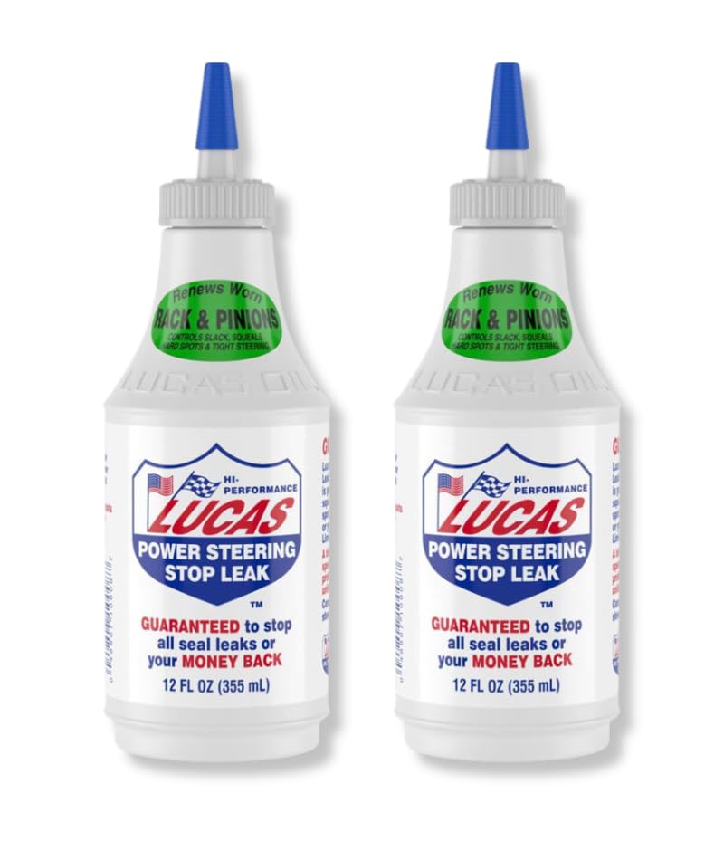 Power Steering Stop Leak Additive 12 oz Bottle, Hydraulic System Leak Repair Formula for Rack and Pinion & Pump Noise Reduction, Universal Compatibility, 2 Pack