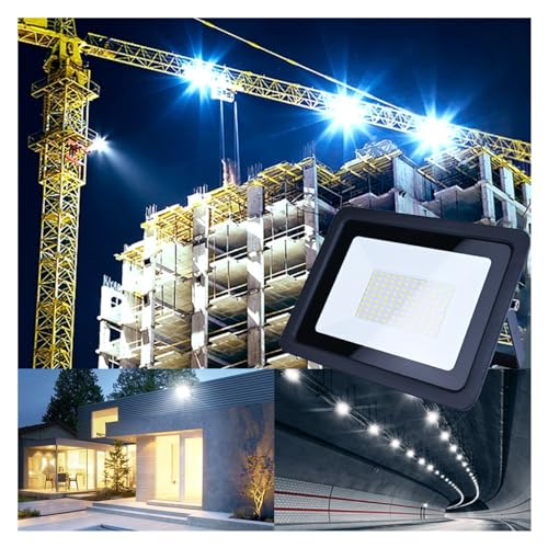 CUDTAPI 10W 20W 30W 50W 100W LED Luz de inundación al Aire Libre IP68 Reflector Impermeable Reflector jardín proyector Led Pared Exterior(Warm 3000K,Black Shell_30W)