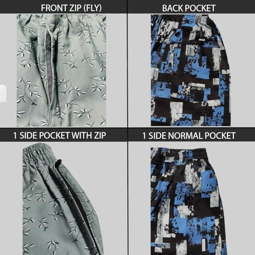 Image of Men's Cotton Shorts Waistband, Zip Fly, 1 Zip Pocket, Back Pockets (Pack of 2)
