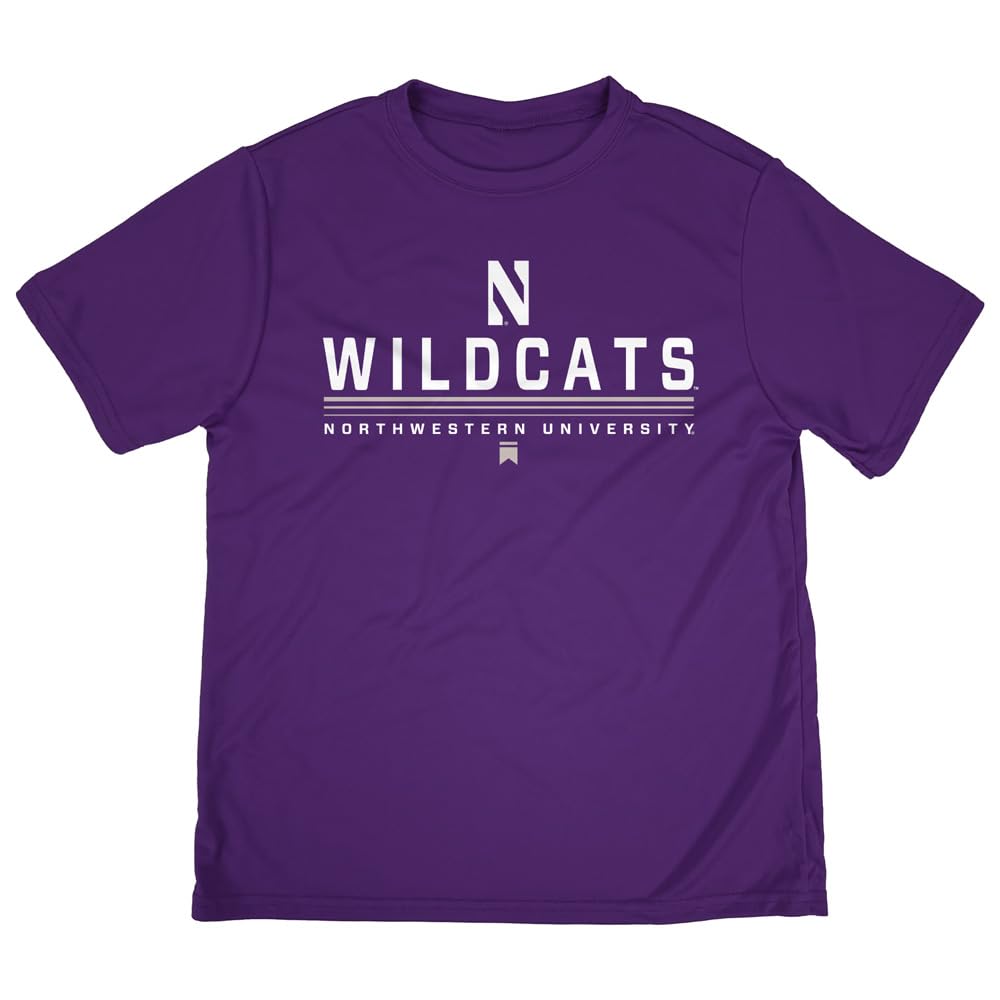 Northwestern University Lines Collegiate Youth Kids for Boys & Girls Sport Active T-Shirt, Purple, Large