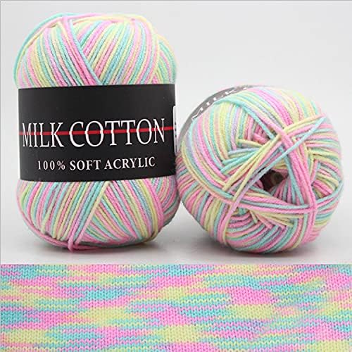 3 Roll 1.76 Ounce(50g)/roll Crochet Knitting Yarn Set Skeins Large Yarn Bonbons Assorted Colors for Crocheting Knitting - Image 4