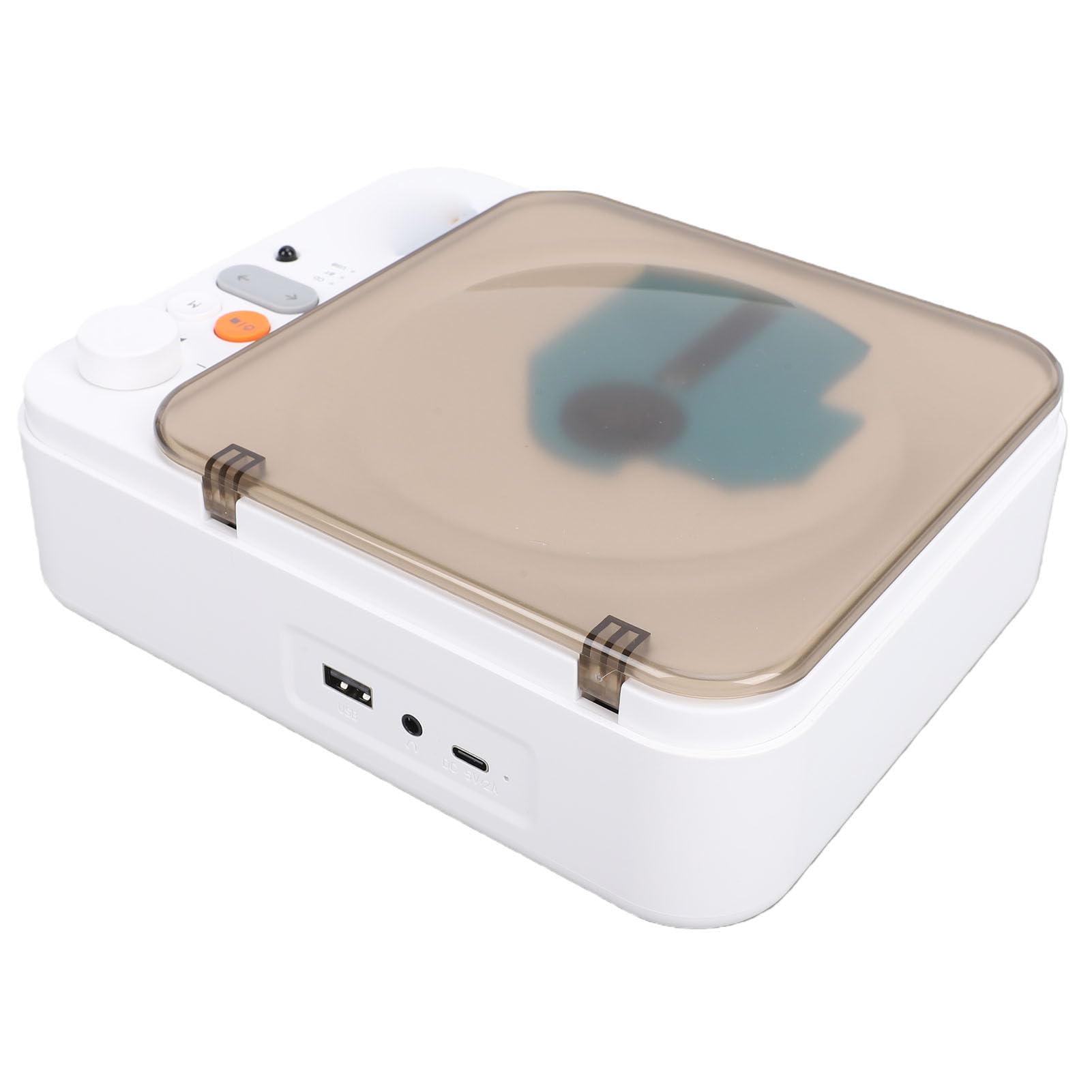Lettore CD Bluetooth, Lettore CD Desktop retrò Portatile con Doppio Altoparlante, Personale Wireless per Casa e Ufficio, Telecomando, USB, AUX, Batteria da 2600 MAh