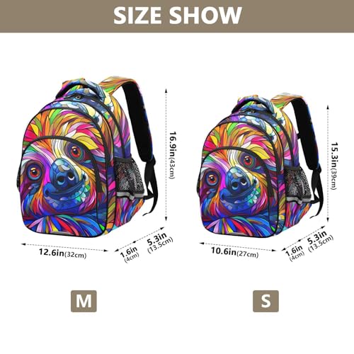 Stain Glasses Sloth Cute Animal Toddler Backpack for Prechool Boys Girls 3-8 Years Mini Bookbag S 202b55134