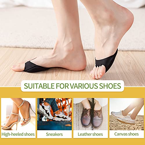 Image of SooGree Honeycomb Fabric Forefoot Pads, Invisible Metatarsal Socks Pad,Reusable Forefoot Pads Ball of Foot Cushions for Relieving Foot Fatigue (3 Pairs Beige+2 Pairs Black)