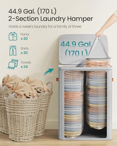 Songmics Laundry Basket Gray thumbnail 4