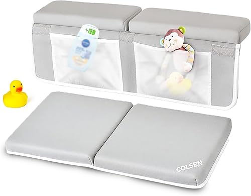 Miniatura 1 de colsen Juego de rodilleras y coderas de baño para bebé, extra gruesa, antideslizante, plegable, imprescindible para recién nacidos, almohadilla para