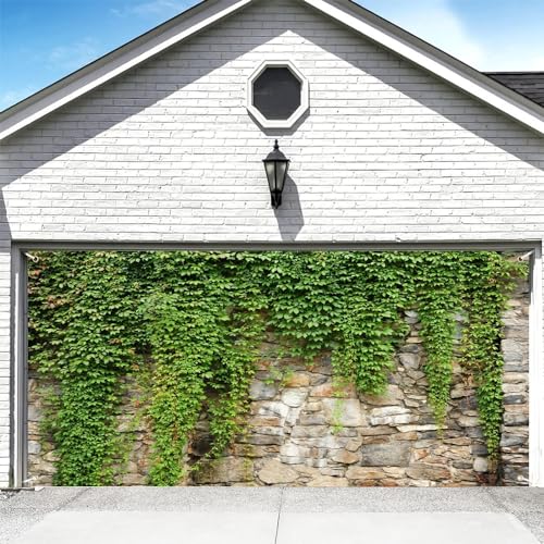 DORCEV 7x16ft Green Leaves Wall Garage Door Banner Decoration Spring Natural Scenery Plants Vintage Stone Wall Green Ivy Leaves Covered Wall Backdrop Mural Bridal Shower Birthday Party Decor Banner DORCEV 7x16ft Green Leaves Wall Garage Door Banner Decoration Spring Natural Scenery Plants Vintage Stone Wall Green Ivy Leaves Covered Wall Backdrop Mural Bridal Shower Birthday Party Decor Banner