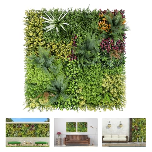 FOSZMAC Artificial Grass Wall Backdrop Panels, 40'x40' UV-Anti Greenery Backdrop Wall, Faux Boxwood Panels for Patio, Garden, Backyard Indoor Outdoor Green Wall Decor & Privacy Fence Covering