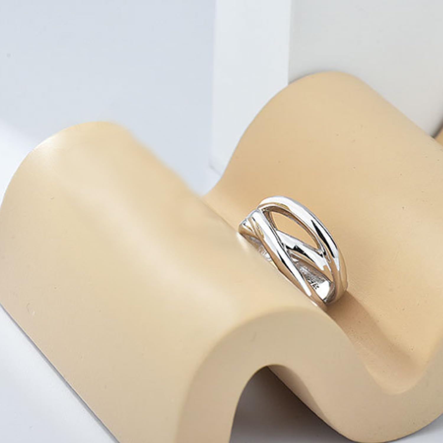 925 Sterling Silver Ring High Polish Thumb Band Rings Open Adjustable Chunky Rings Statement Ring for Women - Image 4