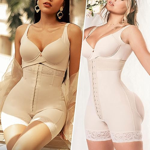 Image of YIANNA Tummy Control Shapewear for Women Strapless Fajas Colombianas Body Shaper Shorts Butt Lifter with Zipper Crotch