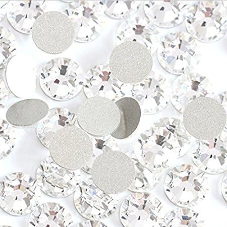 Crystal AB/Crystal Flatback Glass Rhinestones Glue Fix Nail Art Rhinestone Ab White Crystal 1440pcs/bag Shining Non Hotfix Flatback Rhinestone Decorations for Nails (ss3)