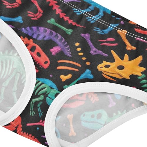 Joisal Colorful Dinosaur Skeletons Black Toddler Girls Underwear 2t Cotton Panties for Girl Personalized Undies Kids Briefs4