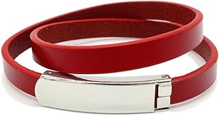 Ys jewelry 選べる♪ 5カラー 3サイズ 2重巻き プレート レザーブレスレット イタリアン レザー ブレスレット シンプス メンズ レディース 革 ラップブレスレット ペアブレスレット ペア ブレスレット アクセサリー ギフト プレゼント シンプル おしゃれ