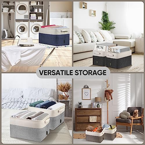 Baleine 3 Pack Fabric Storage Bins Storage Basket Closet Shelf Organizer For Closet Organizing thumb #6