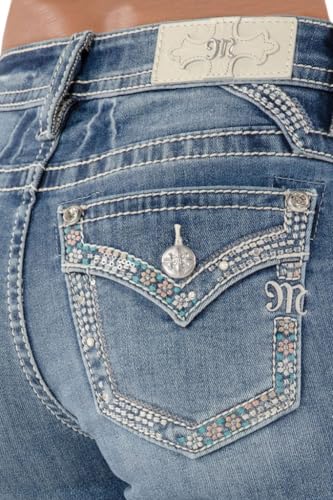 Miss Me - Womens Mid-Rise Capri, Color Light Blue, Size: 383