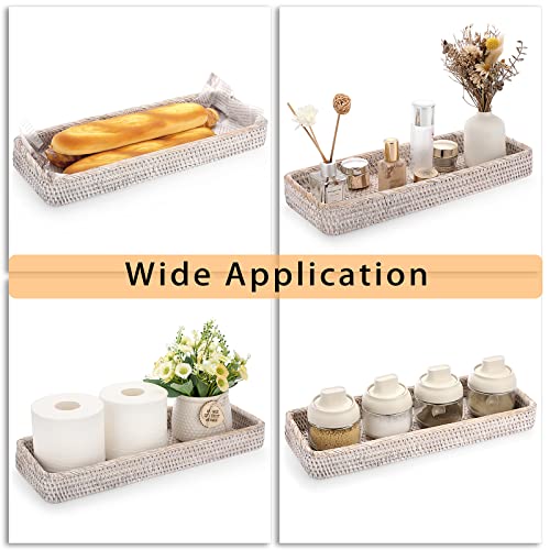 IGNPION Rattan Serving Tray Decorative Display Tray Table Storage Tray Toilet Tank Paper Tray Desktop Organiser Tray for Kitchen, Makeup, Vanity, Napkin, Candle, Ornament (40cm, Whitewash) - Cosy Home Interiors IGNPION Rattan Serving Tray Decorative Display Tray Table Storage Tray Toilet Tank Paper Tray Desktop Organiser Tray for Kitchen, Makeup, Vanity, Napkin, Candle, Ornament (40cm, Whitewash) - Image 6
