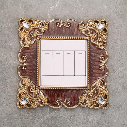 Calcomanías decorativas para interruptor de luz de gemas marco protector de pared cuadrado 2uds 8