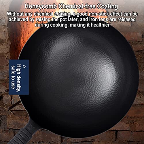 Wok de Hierro Fundido Negro 34 cm con Mango de Goma miniatura 4