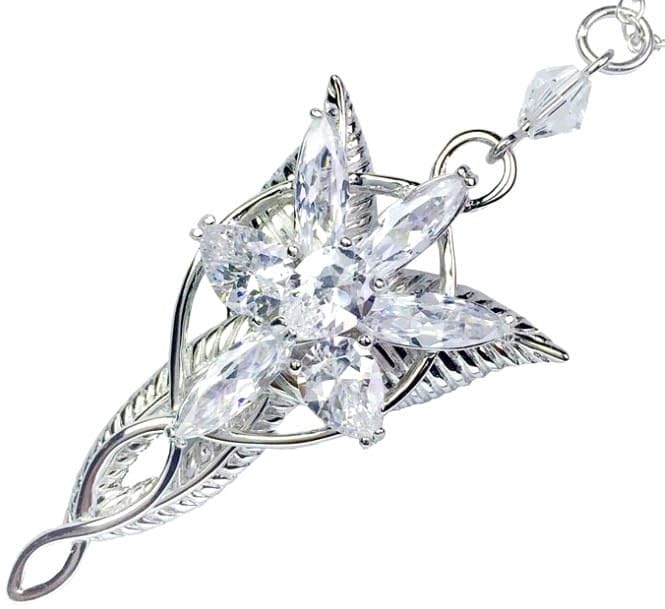 EDIBAZZAR Collier étoile en argent inspiré d'Arwen, chaîne mystique pour femme avec pendentif étoile 3 x 5 cm, bijou élégant en argent, chaîne délicate...