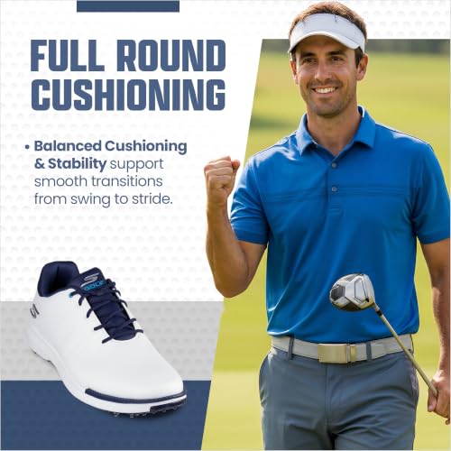 Image of Skechers Men's Tempo Waterproof Golf Shoe | Golf, Waterproof, Move Foam, ECO FLIGHT Cushioning, GRIPFLEX Spikeless Outsole, Breathable, Lightweight
