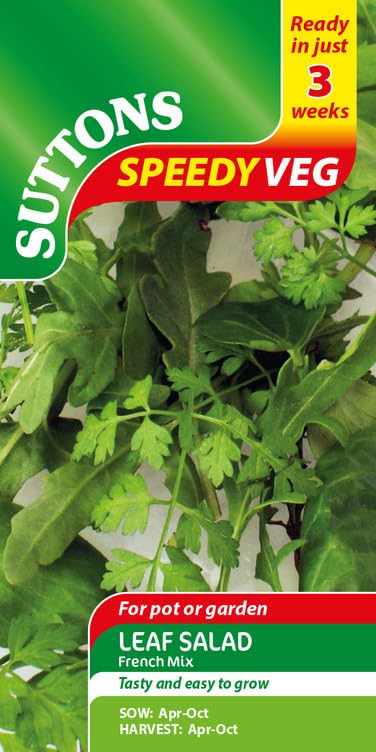 Leaf Salad French Mix 500 Seeds Cut and Come Again Suttons