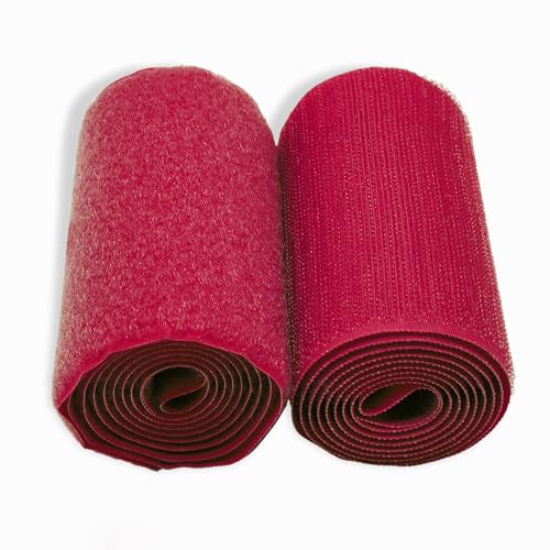 4 inch Neon Pink Hook and Loop Tape 1 Yd Sew On Non-Adhesive Pink Wide Strips Nylon Fastener Interlocking Fabric Tape Excellent Strong Grip Roll for Shoes Uniform Clothes Sewing Bags DIY Crafts