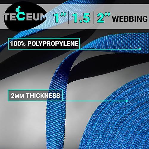 Image of TECEUM 3 /4 inch & 5 /8 inch & 1 inch & 1.5 inch & 2 inch Webbing - 10 25 50 Yards - 40+ Colors - Heavy Duty 1 Inch 1.5 Inch 2 Inch Backpack Straps - Webbing for Outdoors Indoors Crafting DIY