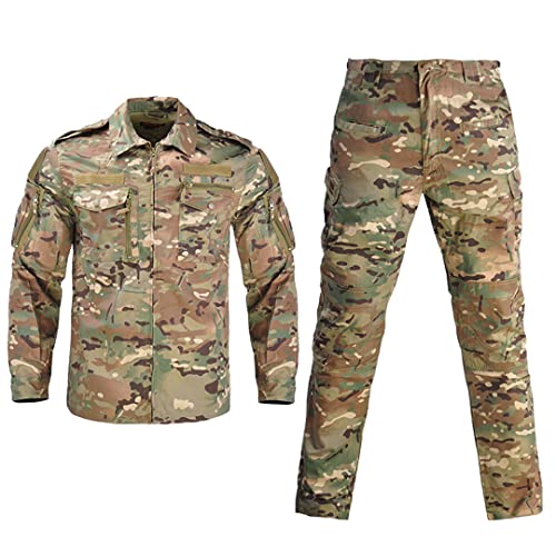 Hcclijo Ejército Militar Airsoft Uniforme Táctico Camuflaje Traje De Campo De Batalla Airsoft Ropa De Caza Multicam CP XXL