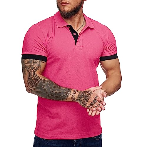 Men's Short Sleeve Casual Slim Fit Polo Shirts Basic Designed Classic Cut Cotton Shirts4