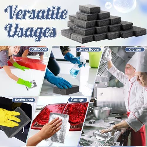 Image of Tioncy 24 Pcs Black Kitchen Sponge Non-Scratch Scrub Washing Dishes Sponge Bulk Multi Use Dual Sided Scrub for Kitchen Bathroom, Household Cleaning