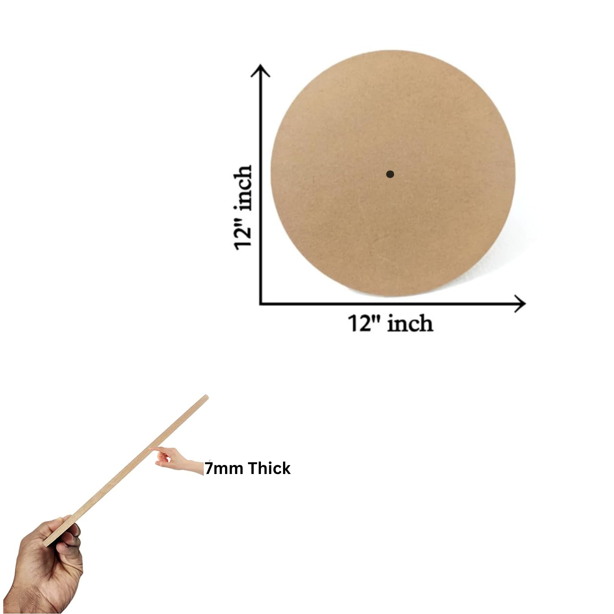 Epoxy Fusion 12 inch DIY Resin Clock Making kit, Round MDF Base (7mm Thick) for DIY Clocks and MDF Board for Resin Wall Clock (Wood Pati)