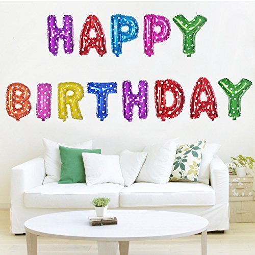 Anaaya Creations My Party Store Dot Com Foil Balloon Collection (Multi Color Happy Birthday Foil)