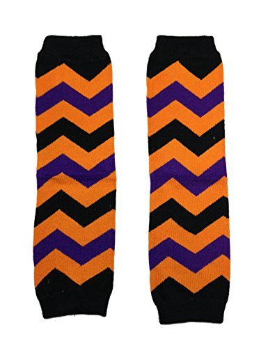 Rush Dance Halloween Parties/Parades Boys or Girls Baby/Toddler Leg Warmers (One Size, Large Purple & Orange Chevron)
