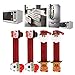 Tanlee Christmas Kitchen Appliance Handle Covers, Santa Snowman Reindeer Pet Refrigerator Fridge Microwave Oven Dishwasher Door Handle Covers for Kitchen Decorations