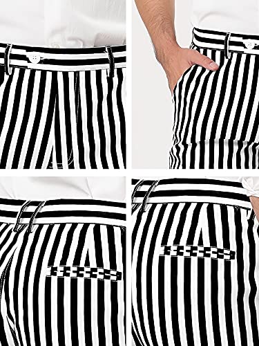 Uxcell A20122500UX0341 Men'S Summer Shorts Stripe Slim Fit Flat Front Seersucker Chino Short Pants 34 White thumb #5