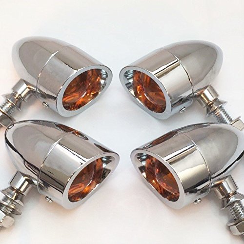 Amazon | バイク ベゼル タイプ ウインカー 【シルバー オレンジレンズ