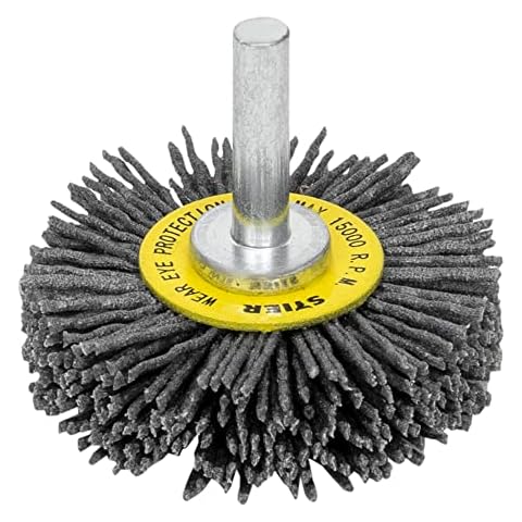 STIER Rundbürste Scheibenbürste, 50 mm, für Bohrmaschine Geradschleifer, 6 mm Schaft, Drahtstärke 1,1 mm, gewellt, Siliziumkarbid Cover