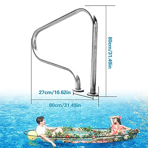 Barandilla para piscina de acero inoxidable 80x80 cm miniatura 7