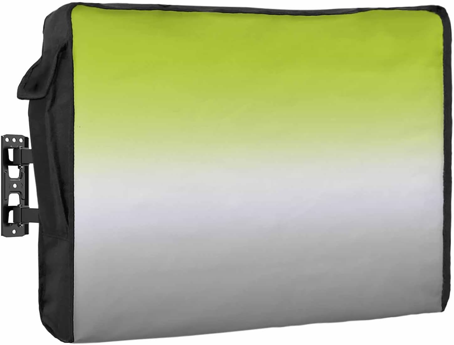 Outdoor TV Cover 43 Inch Ombre Green TV Enclosure Green Grey TV Covers for Outside TV Display Screen Protector with Remote Control Pocket Home Decor