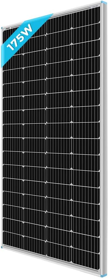 Renogy 175W Solar Panel, 12V Monocrystalline Solar Panel PV Array Solar Power System for Home, Sheds, Motorhomes, Rooftop, Caravan, Camper, Marine Boat and Off-grid