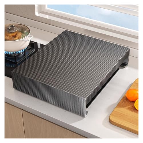 JYHHCYS Tapa encimera Gas Cubierta Metálica Resistente para Estufa De Gas, Paquete De 1/2/3/4/5 Funda para Estufa Tipo Tabla De Fideos para Estufas Eléctricas Y De Gas(Black - 2 pcs,35x48x7cm)
