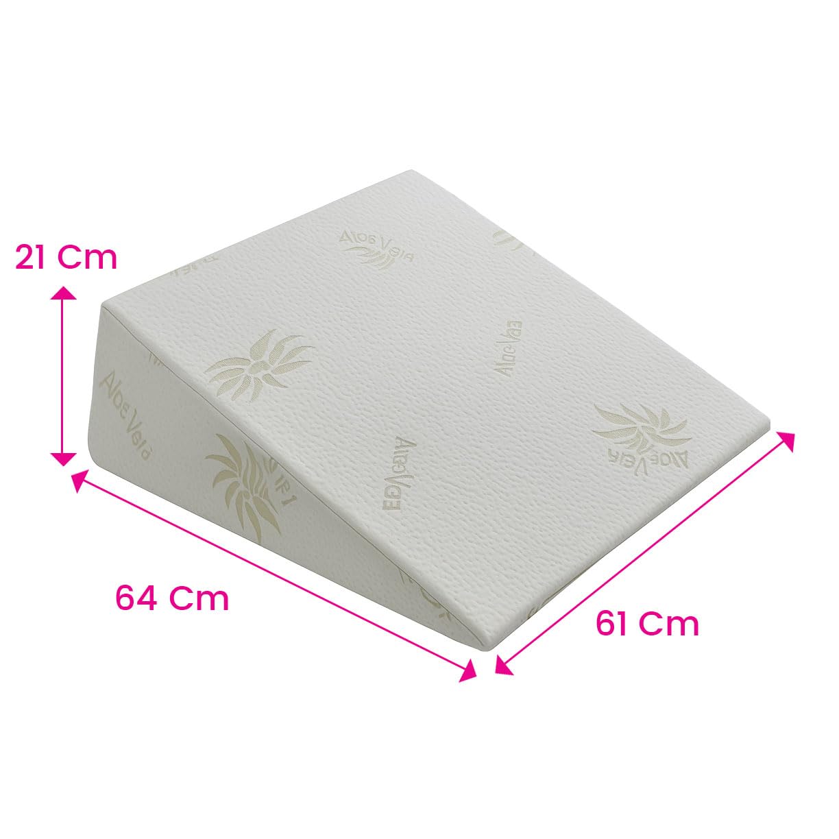 GEEMMA Cuscino cuneo letto, cuscino antireflusso, DISPOSITIVO MEDICO, cuscino gambe con tessuto ALOE VERA sfoderabile. Cuscino schienale letto con INNOVATIVO interno elastico - CUSCINO REFLUSSO.