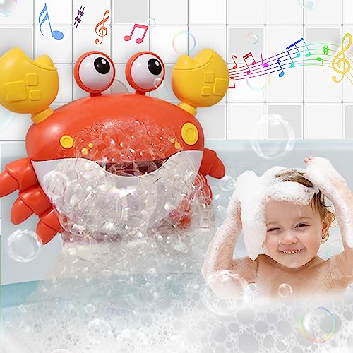 Image of Dowellin Crab Bubble Maker Bath Toys for Kids Bathtub, Toddler Bath Bubble Machine Toys with Music Songs, Bathtub Shower Water Toys Great Gifts for Infant Baby Kids Girl Boy