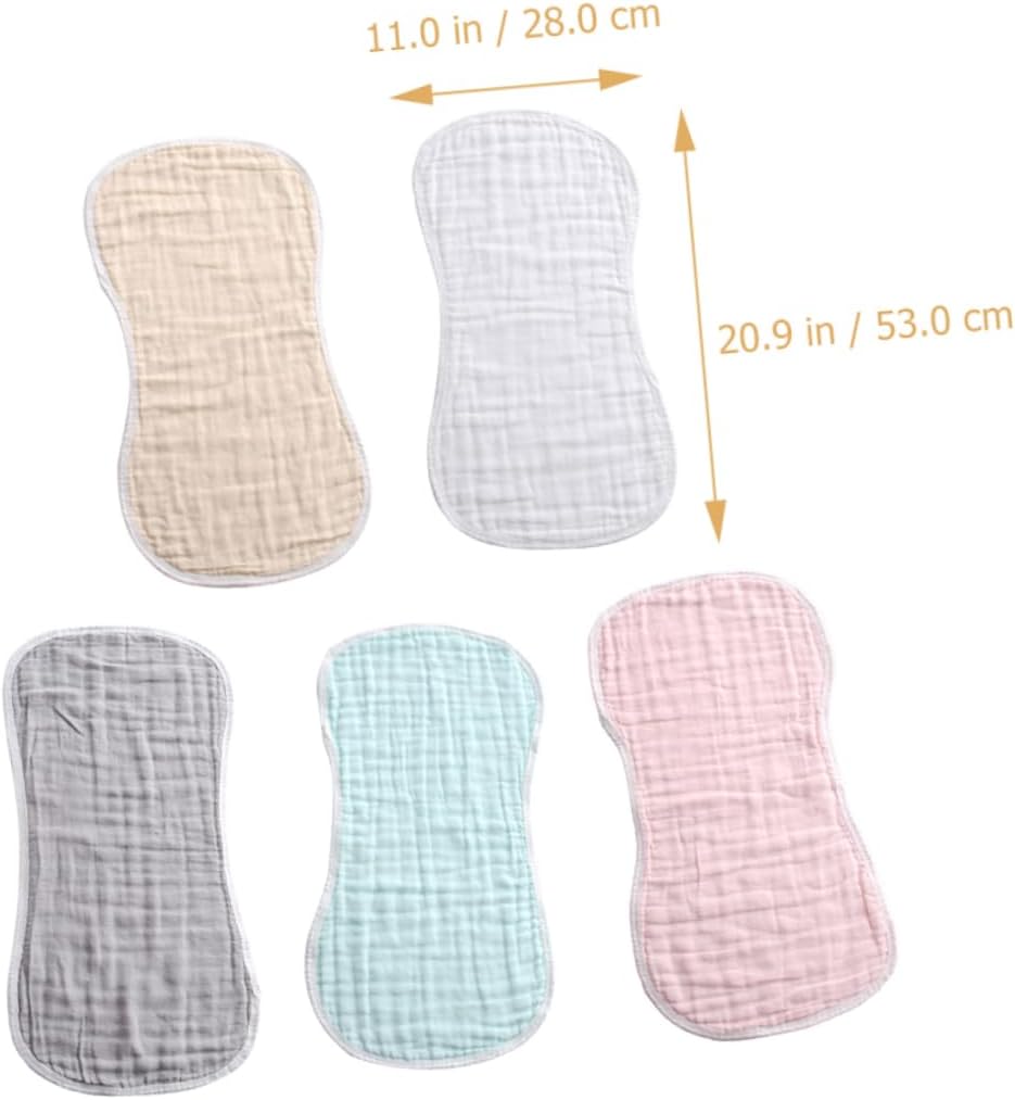 5pcs Boy Girl Burping Cloths Newborn Swaddle Shoulder Pad Soft Washcloth for Feeding and Teething Comfortable for Skin