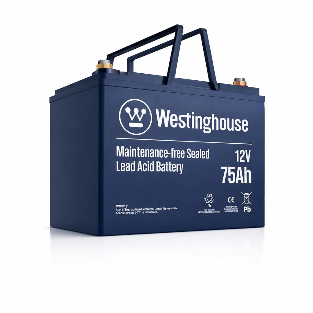 Westinghouse Sump Pump Battery Backup – 12V 75Ah Maintenance-Free AGM Sealed