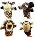 Caleson Zoo Friends Hand Puppets (Set of 4) - Elephant, Giraffe, Lion, and Monkey(Big Movable Mouths)